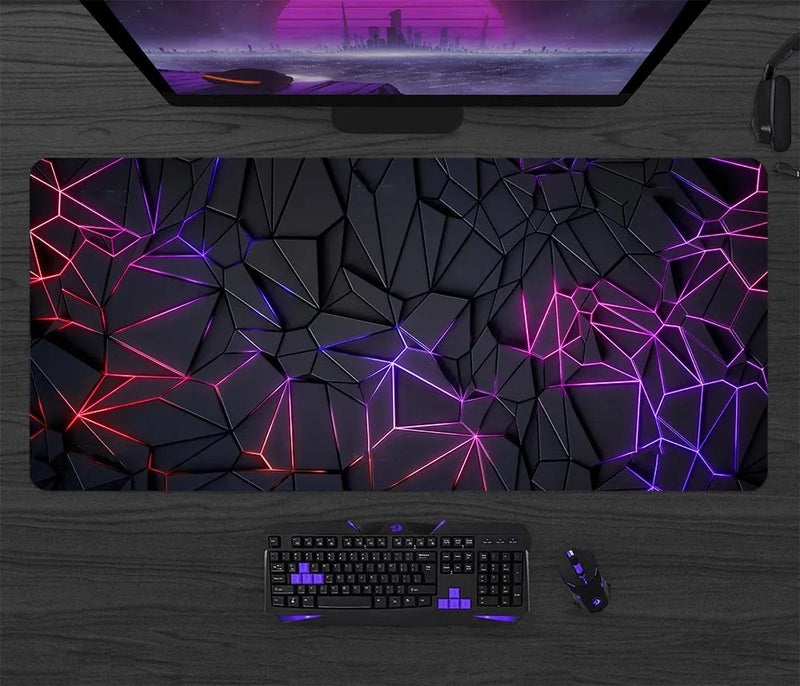 TechVibe Black Gaming Mouse Pad - Non-Slip Rubber Base, 300x600mm