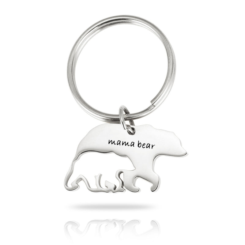 Mother's Day Stainless Steel Keychain - Mama Bear Gift