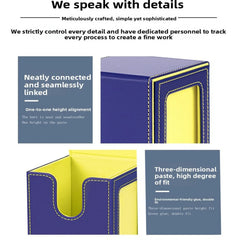 Card Deck Box with Display Window Trading Card Storage Box Fit 100 + Double Sleeved MTG Card Magnetic PU Leather Card Deck Case