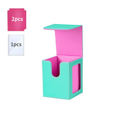 Card Deck Box with Display Window Trading Card Storage Box Fit 100 + Double Sleeved MTG Card Magnetic PU Leather Card Deck Case