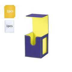 Card Deck Box with Display Window Trading Card Storage Box Fit 100 + Double Sleeved MTG Card Magnetic PU Leather Card Deck Case