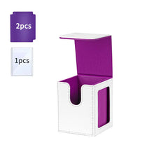 Card Deck Box with Display Window Trading Card Storage Box Fit 100 + Double Sleeved MTG Card Magnetic PU Leather Card Deck Case