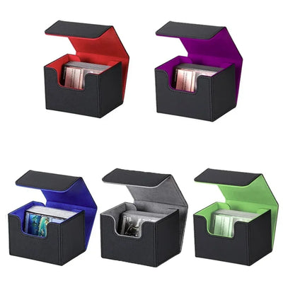 Holds 100+ Deck Box for MTG TCG Card Storage Box PU Leather Trading Card Case Deck Holder Protectors for PKM Magic Yogioh Cards