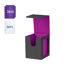 Card Deck Box with Display Window Trading Card Storage Box Fit 100 + Double Sleeved MTG Card Magnetic PU Leather Card Deck Case
